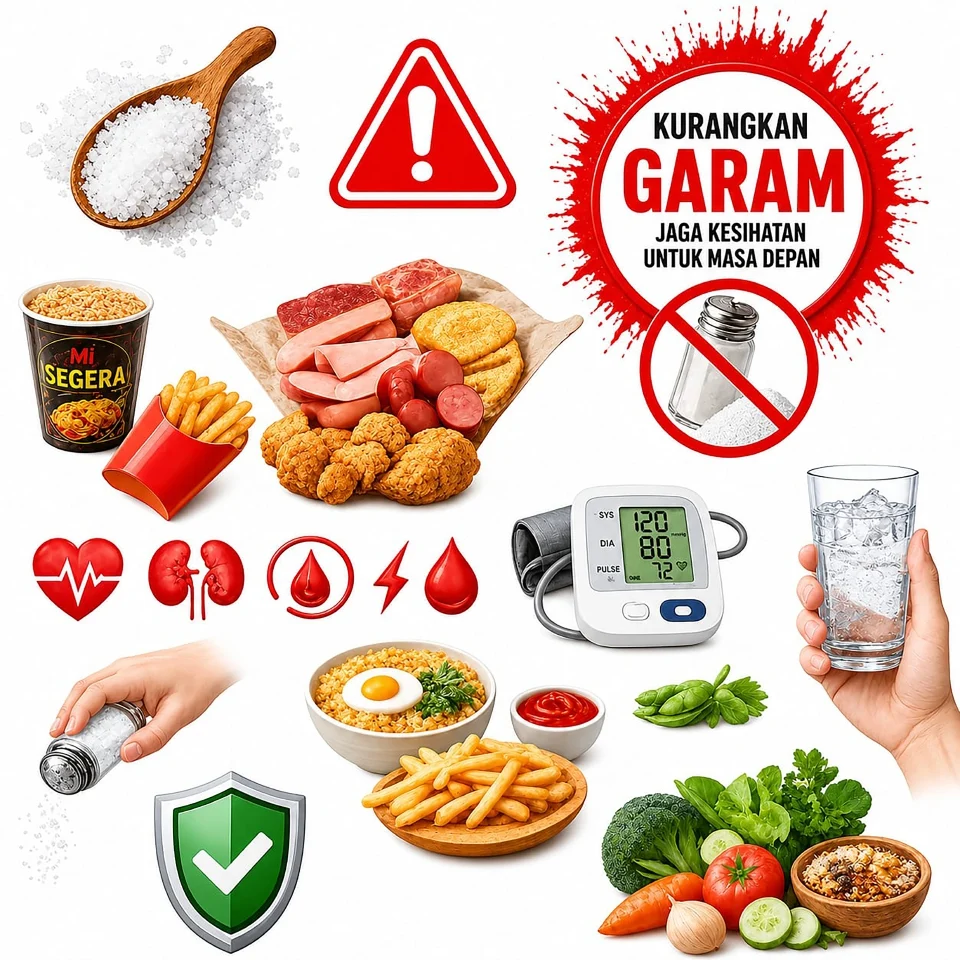 Risiko ambil berlebihan makanan tinggi garam